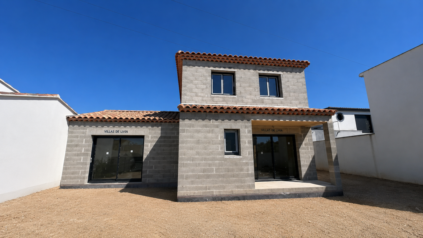 maison neuve en cours de construction à Port-de-Bouc proche de Martigues et Fos-sur-Mer avec suite parentale et terrasse couverte