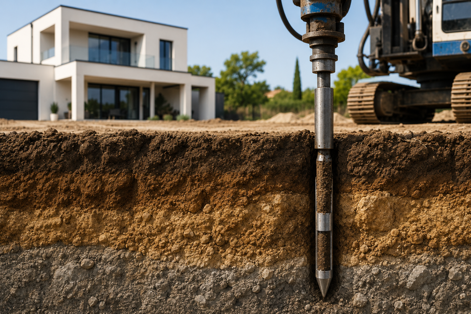 étude de sol avant construction de maison individuelle pour adapter les fondations et sécuriser le projet immobilier dans les bouches du rhône