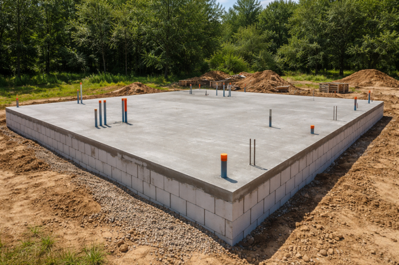Dalle de béton maison individuelle plancher hourdis